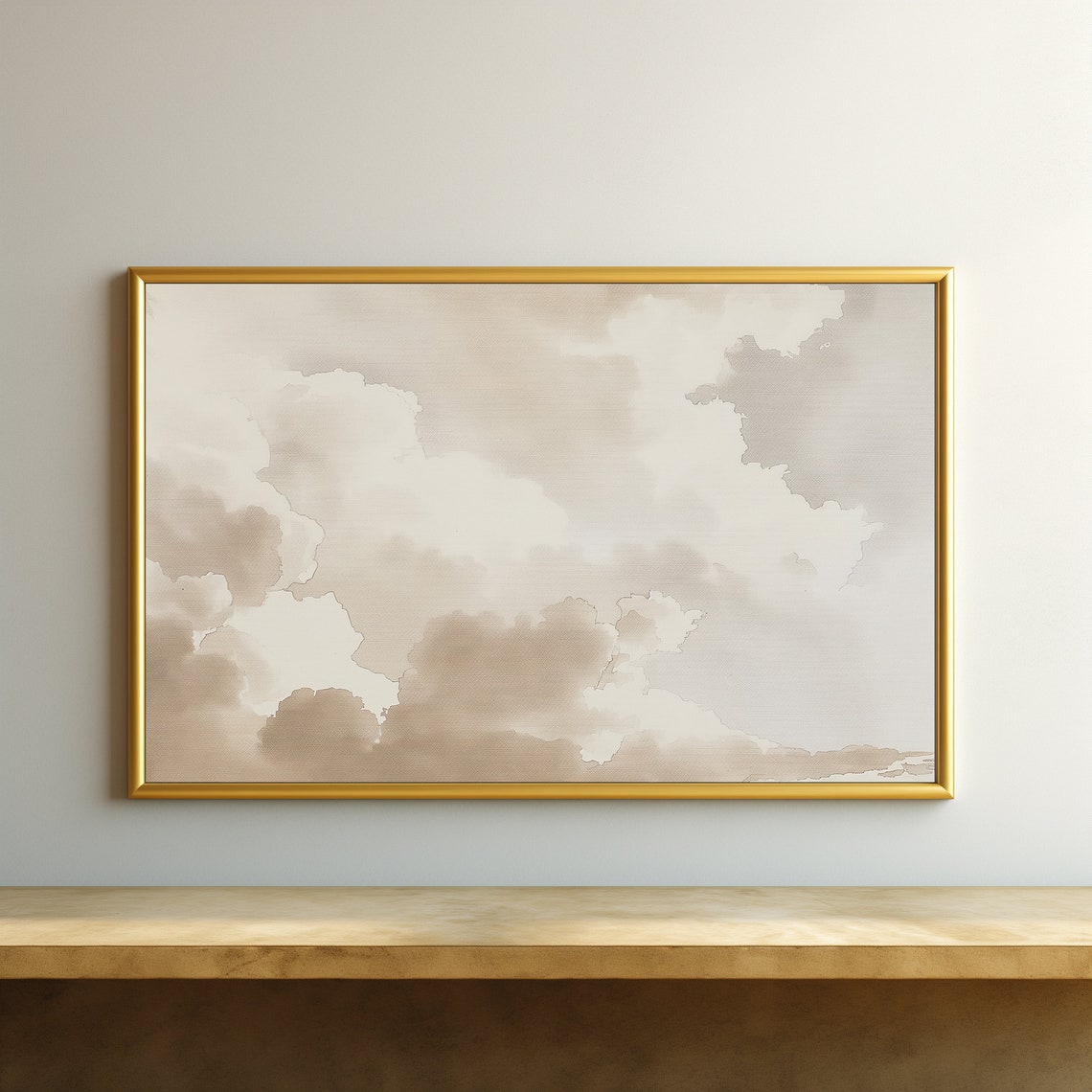 Muted Beige Cloud Study Minimalist Sky Soft Neutral Abstract Poster - Image 2