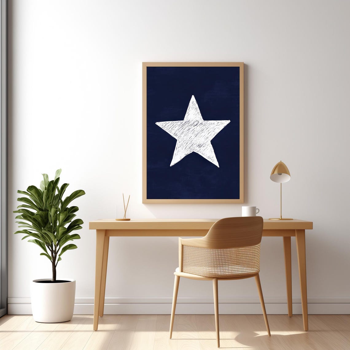 Retro Hand Drawn Star Wall Art Trendy Aesthetic Decor Trendy Wall Art Retro Poster 438 - Image 2