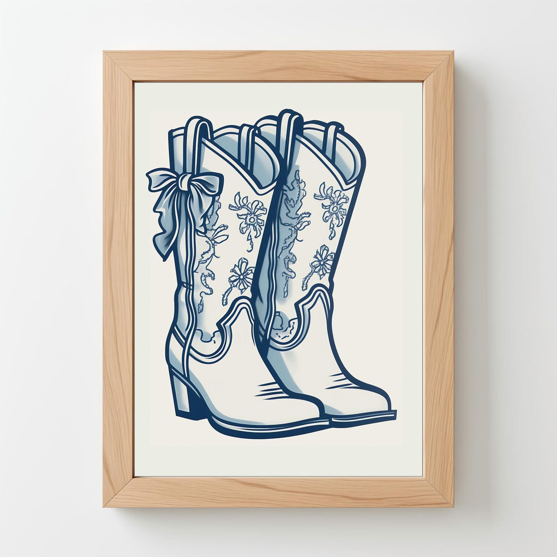 Coquette Bow Cowgirl Boots Print Coastal Cowgirl Art Girly Western College Apartment Aesthetic Trendy Print Dorm Decor 325 - Image 5