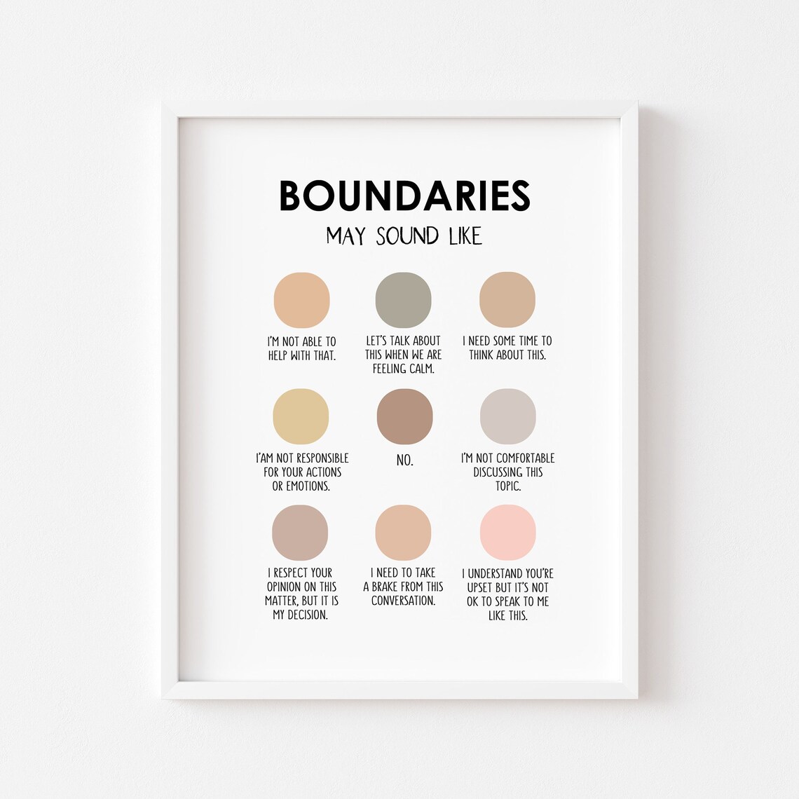 Boundaries Personal Growth Mental Health Poster Print
