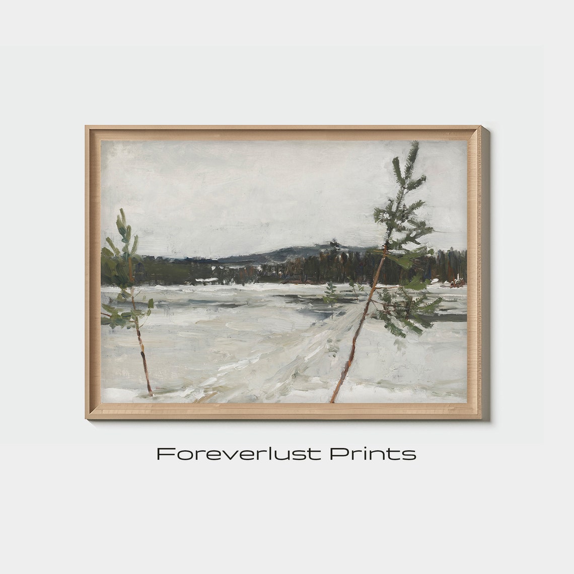 Winter Pines, Seasonal Art Print