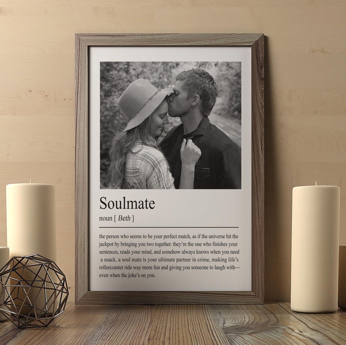 Personalized Soulmate Photo Dictionary Definition Romantic Gift Poster - Image 2