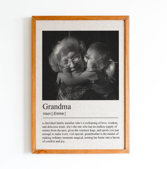Personalized Grandmother Definition Print Wall Art Print Gifts Definition Custom Photos Gift Grandmother Print