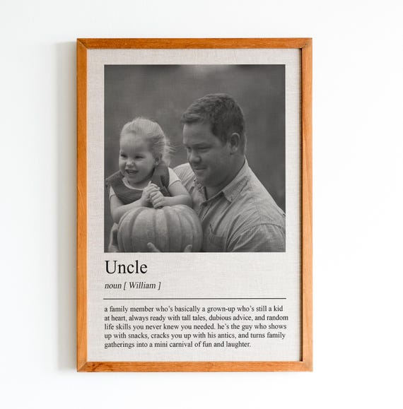 Personalized Uncle Definition Print Wall Art Print Gifts Wall Art Print Custom Photos Gift Quote Print Custom Gift
