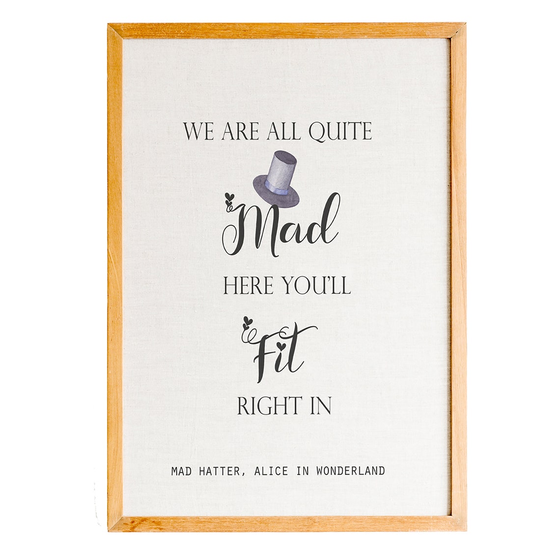 Mad Hatter We Are All Quite Mad Alice Watercolor Top Hat Poster