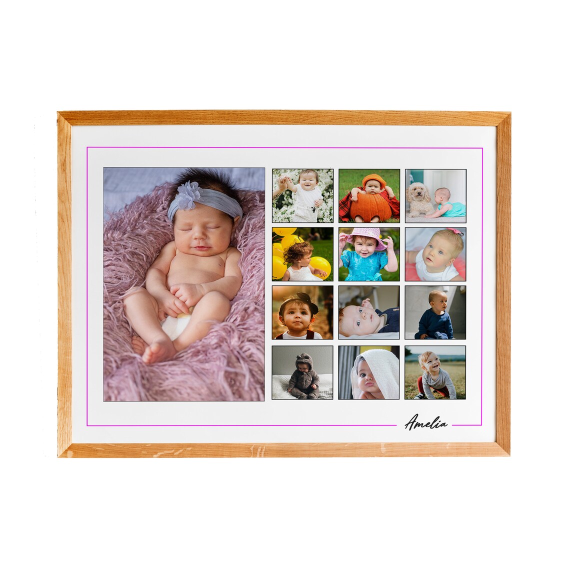 Personalized Baby First Year Photo Collage Newborn Keepsake Gift Poster