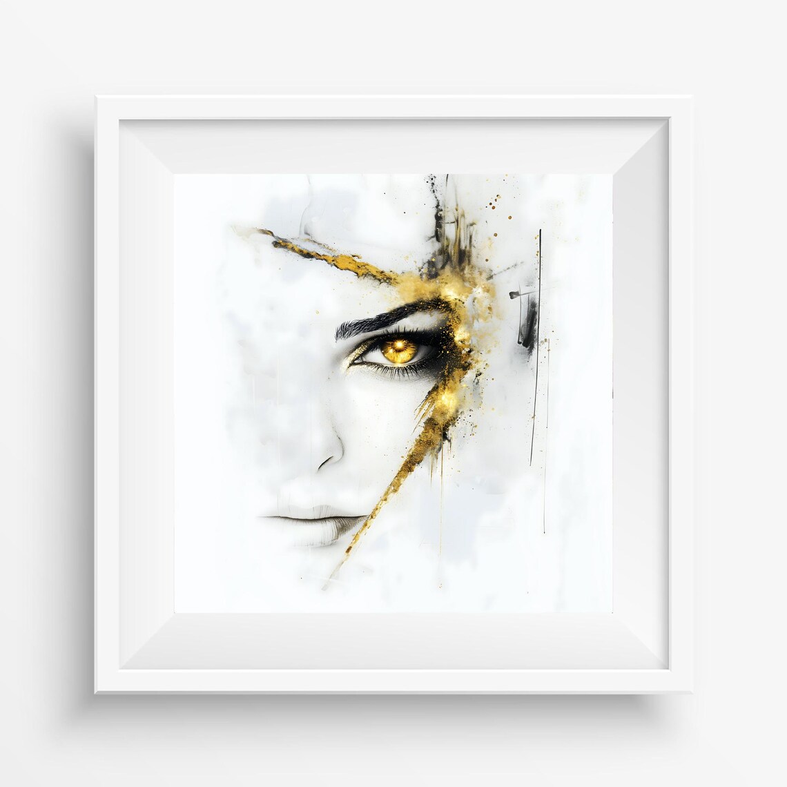 Golden Eye Abstract Art Print, Modern Minimalist