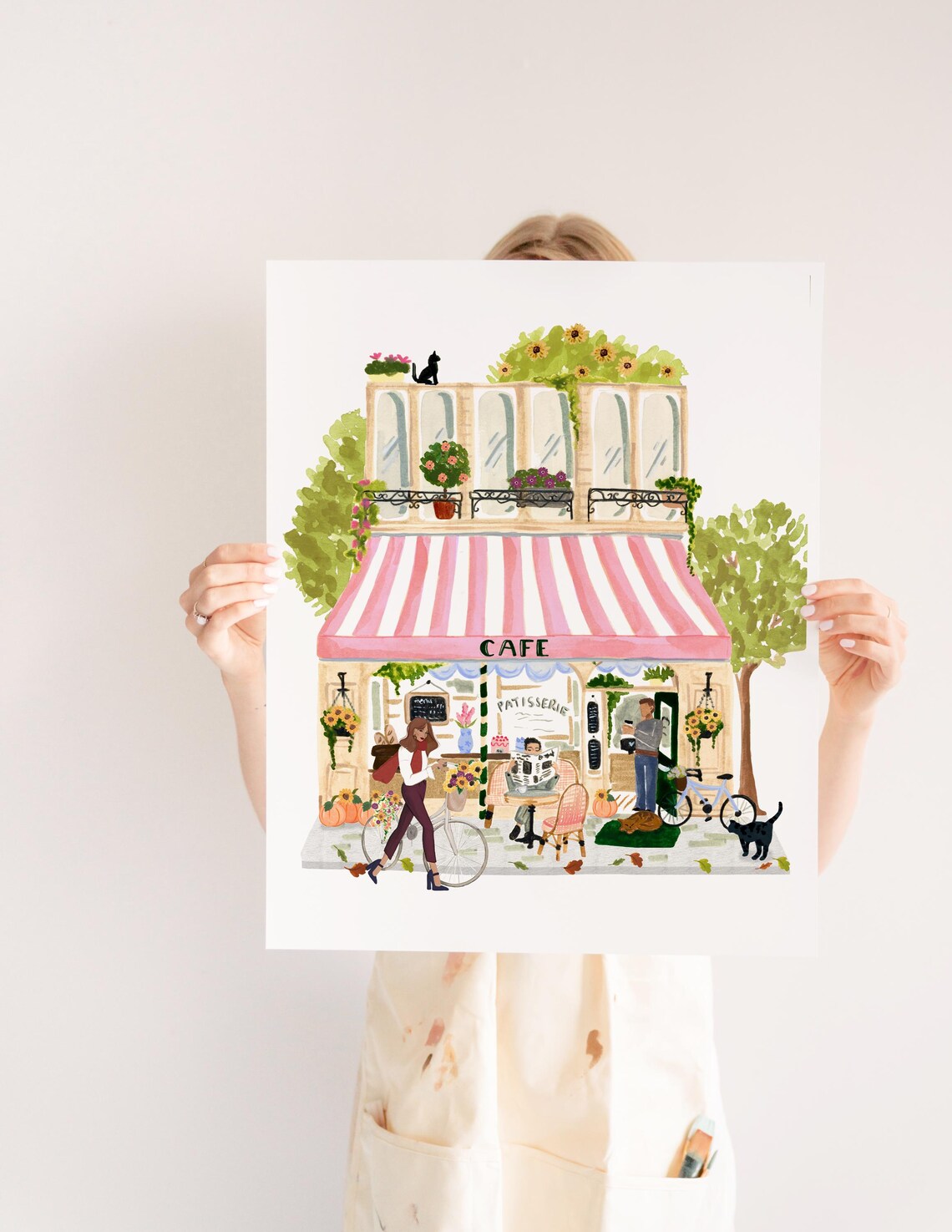 Paris Fall Coffee Shop Art Print, Cozy French Cafe - Image 2