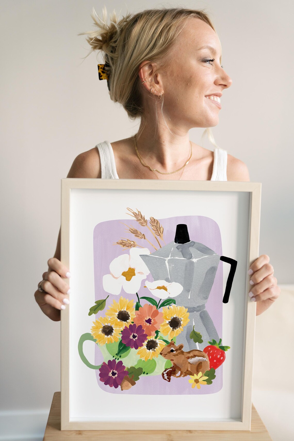 Watercolor Still Life Coffee Art Print, Kitchen Decor - Image 4
