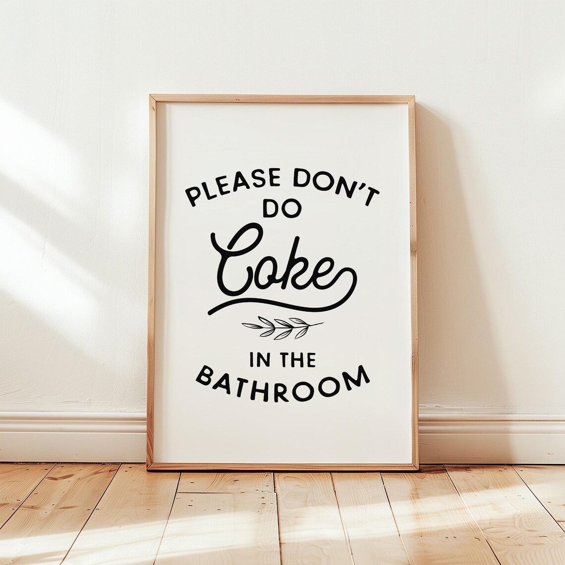 Please Don't Do Coke in the Bathroom Funny Toilet Humor Sign Poster - Image 3