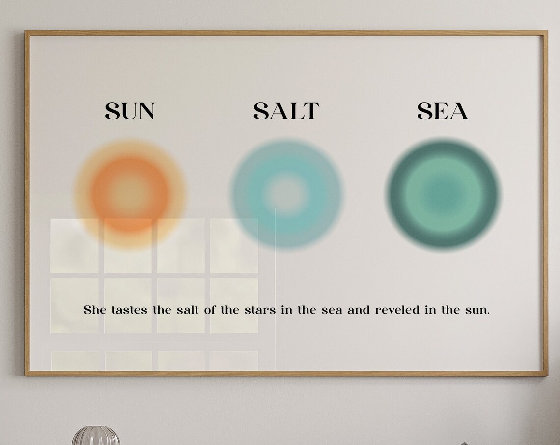 Sun Salt Sea Aura Circles Spiritual Ocean Minimalist Art Poster