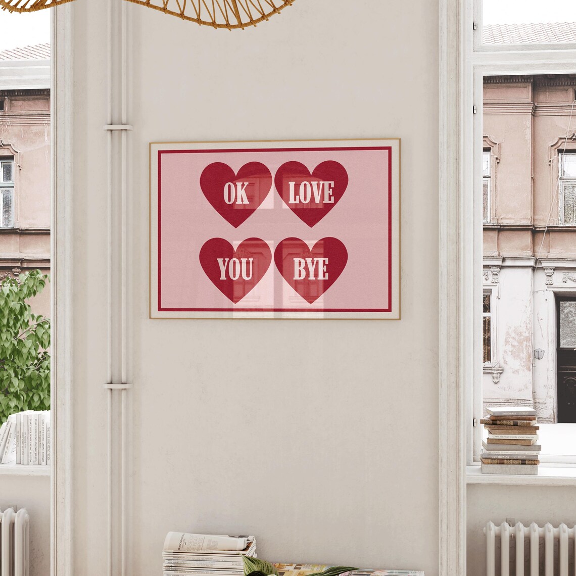 Ok Love You Bye Vintage Valentine Lyric Print - Image 4