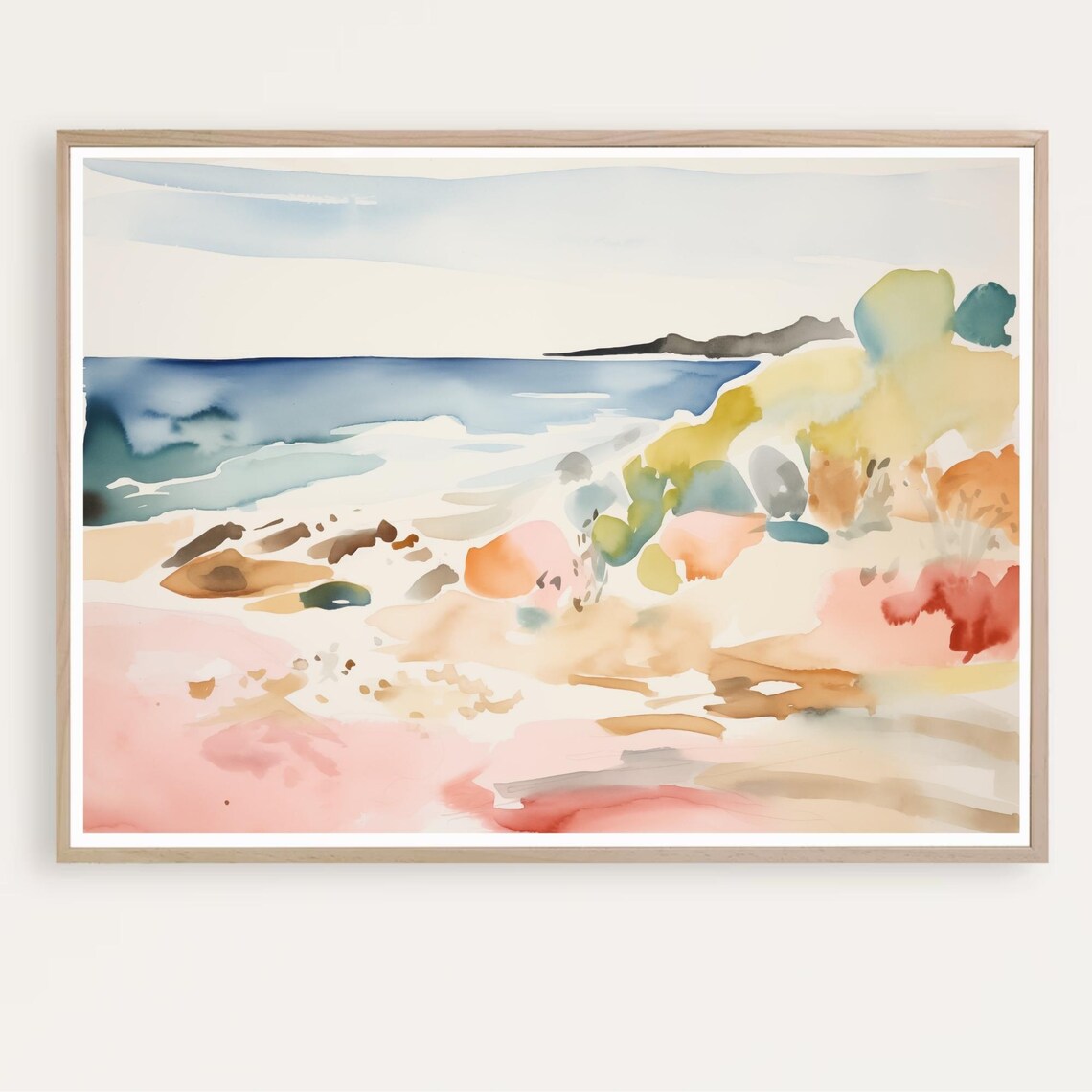 Abstract Seascape Watercolor Impressionist Art Print