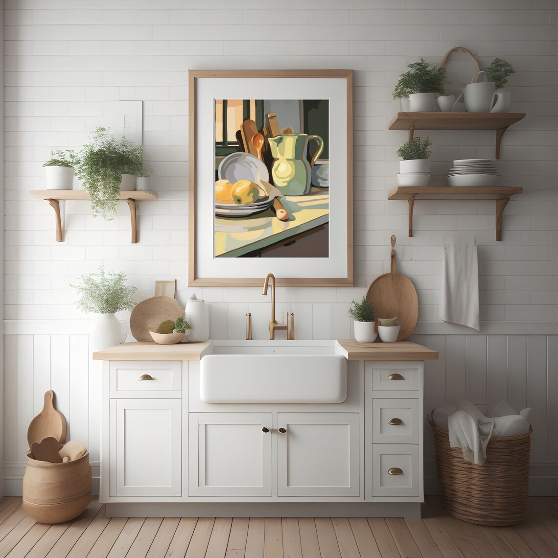 Retro Kitchen Painting Coffee Pot Print Kitchen Decor Kitchen Still Life Poster Instant - Image 2