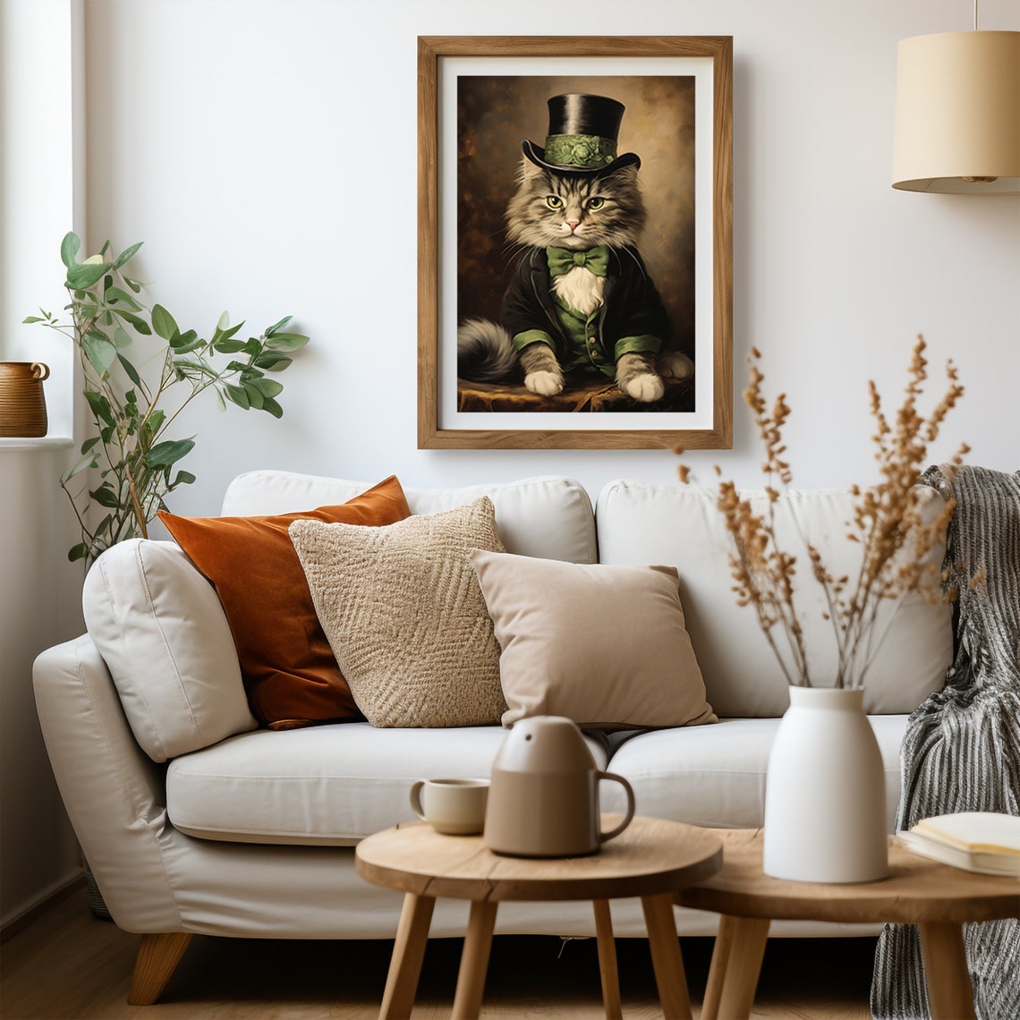 St Patricks Day Gentleman Cat With Top Hat And Shamrock Poster - Image 4