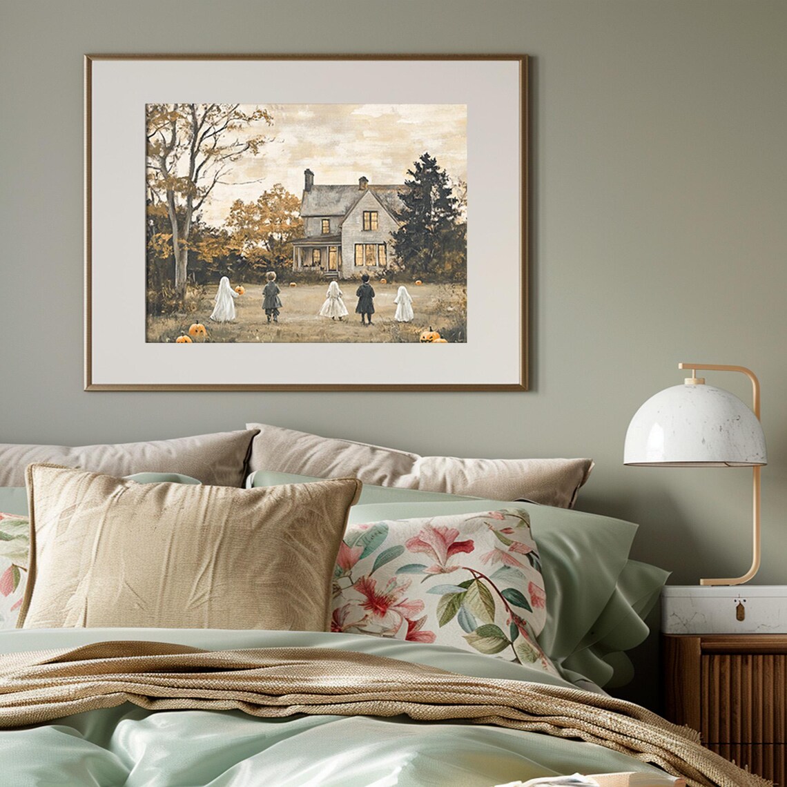 Haunted House Vintage Halloween Art Print - Image 4