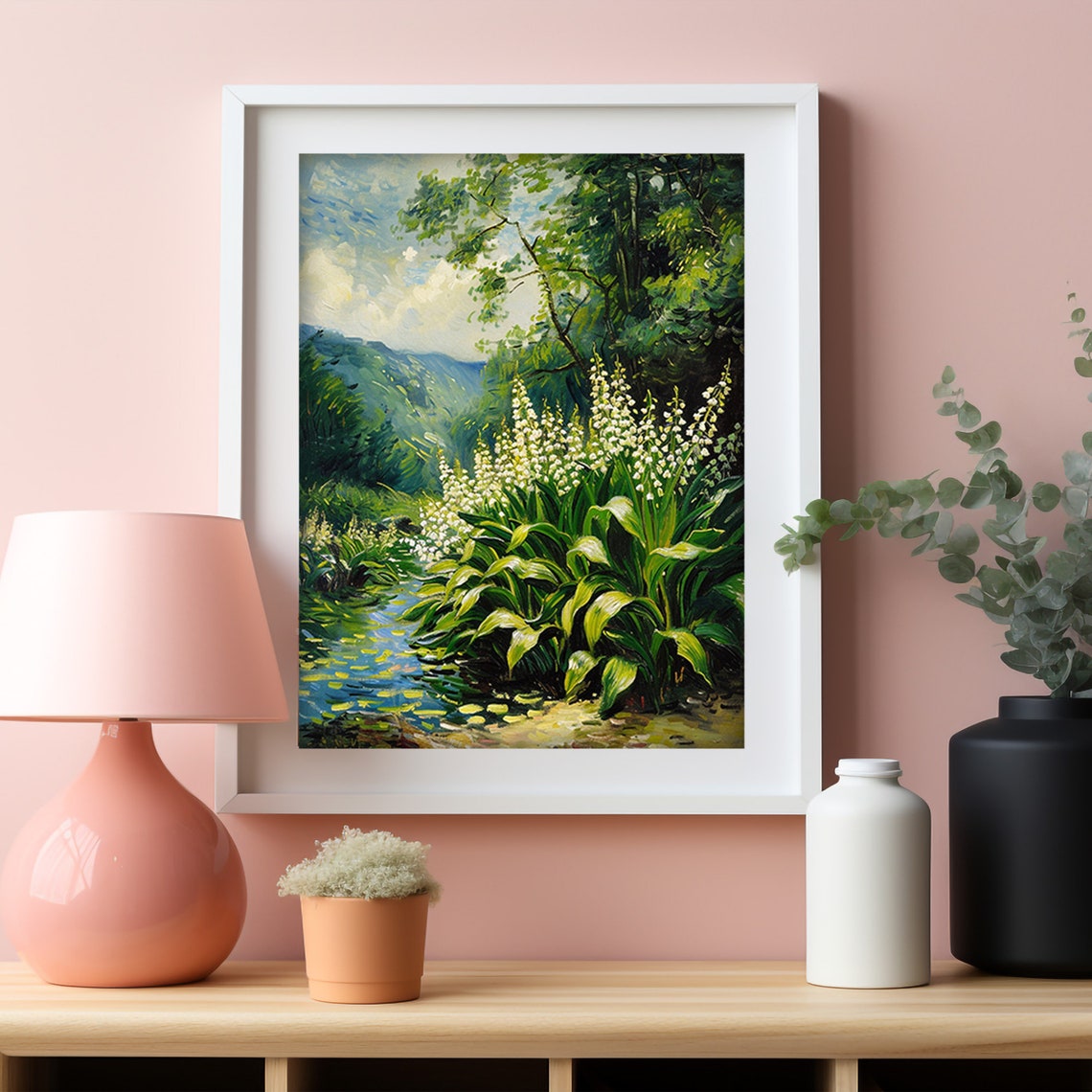 Lily Of The Valley By A Stream Impressionist Spring Garden Poster - Image 4