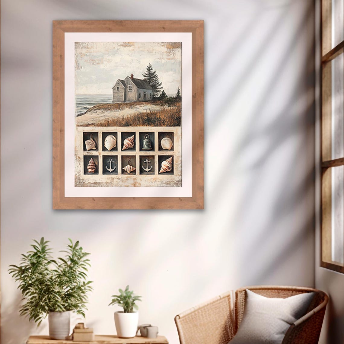 Coastal Cottage Nautical Christmas Vintage Seashell Collection Print - Image 2