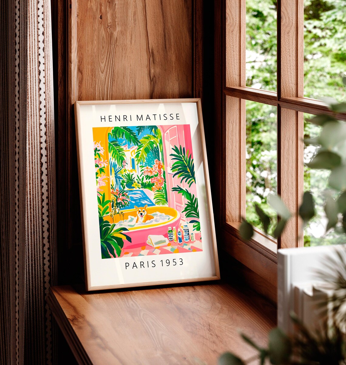 Shiba Inu, Matisse-Inspired Mid-Century Art Print - Image 6