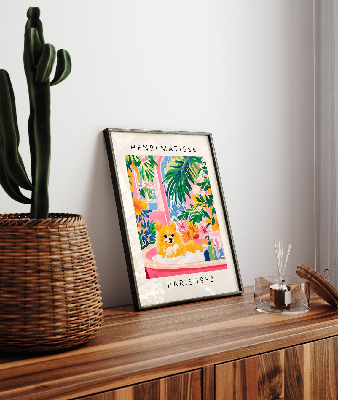 Pomeranian In Bathtub, Matisse-Inspired Poster - Image 3