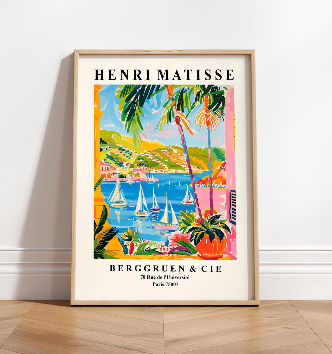 Matisse-Inspired Sailing Art Print, Beachy Decor