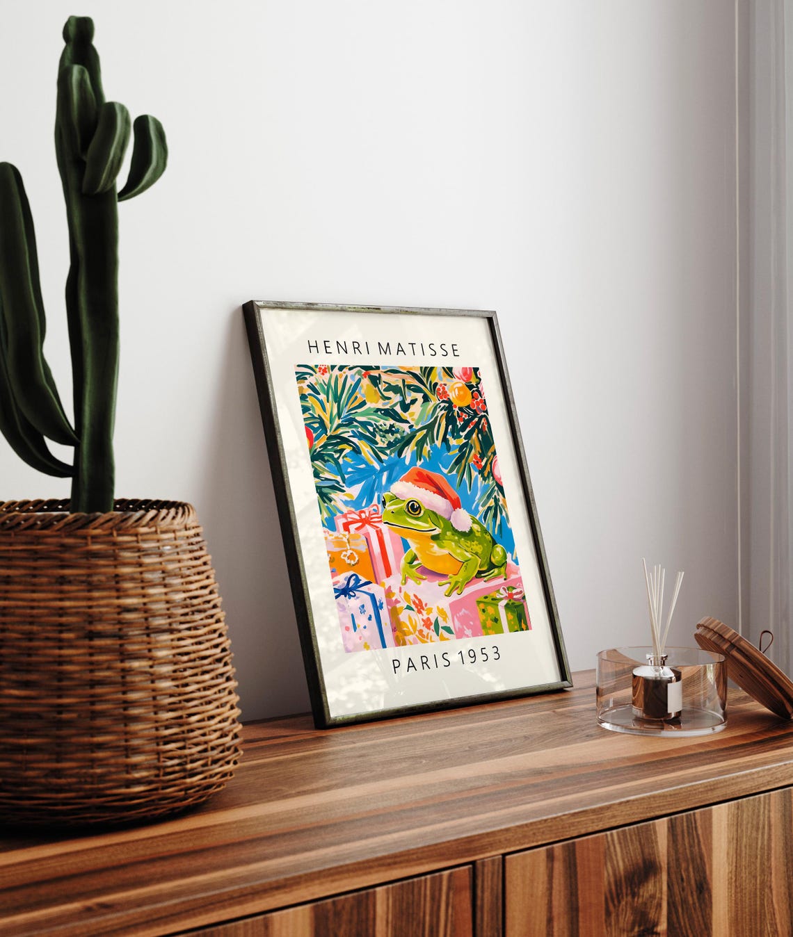 Henri Matisse Style Frog Santa Hat Christmas Paris 1953 Wall Art - Image 4