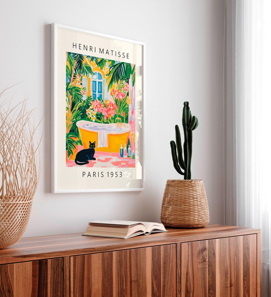 Black Cat Painting, Matisse-Inspired Bathroom Art Print - Image 5