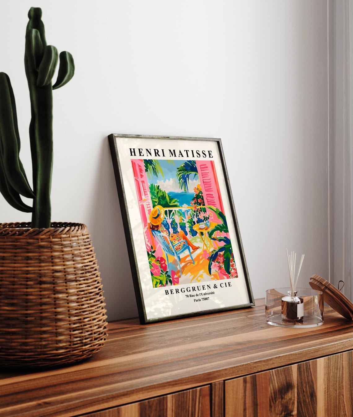Henri Matisse Style Balcony Sea View Woman Sunhat Berggruen Poster - Image 4