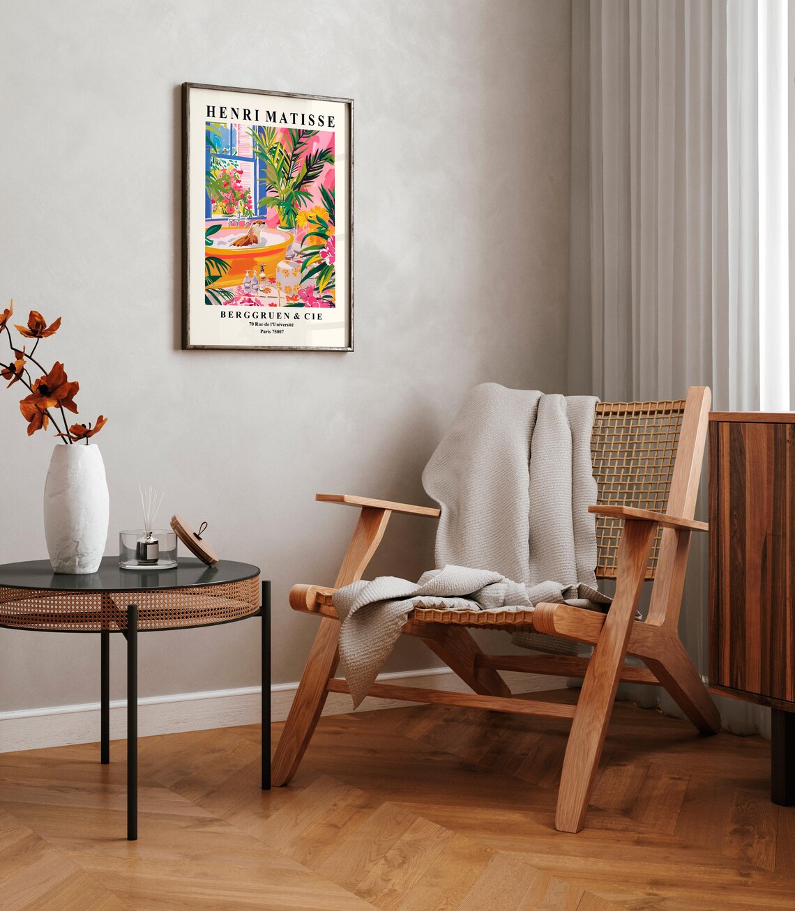 Matisse-Inspired Cute Otter Poster, Mid-Century - Image 3