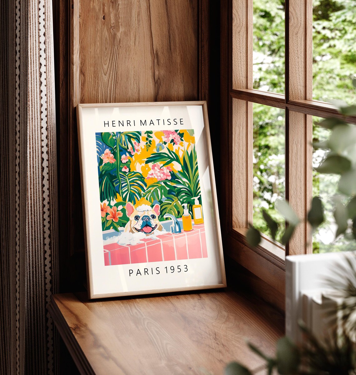 French Bulldog Matisse-Inspired Mid-Century Art Print - Image 2