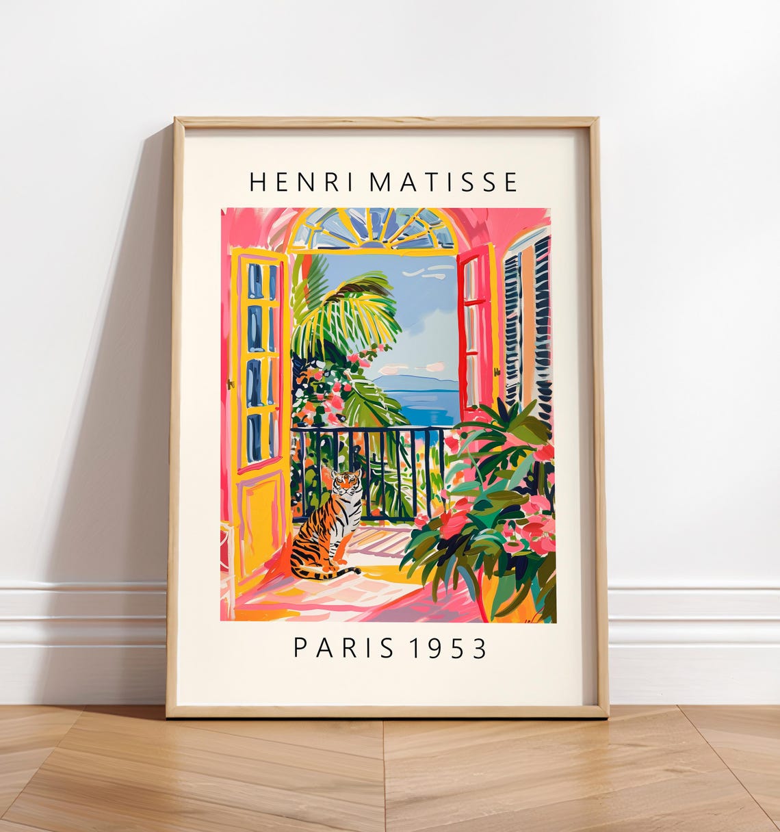 Henri Matisse Style Tiger Balcony Sea View Paris 1953 Poster