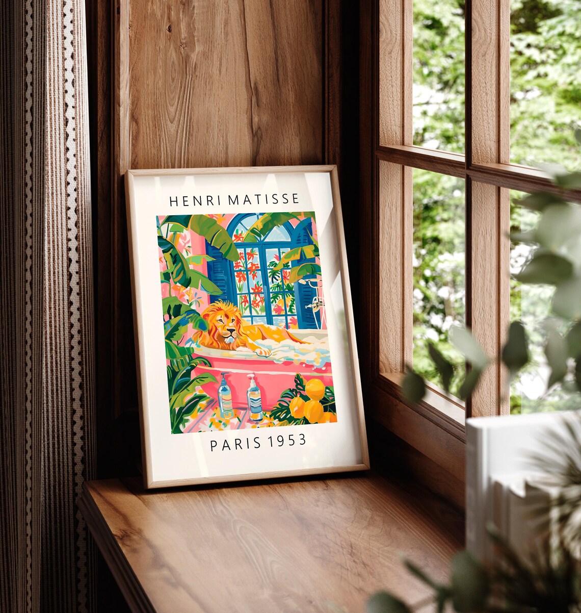 Lion In Bathtub, Matisse-Inspired Poster Print - Image 6