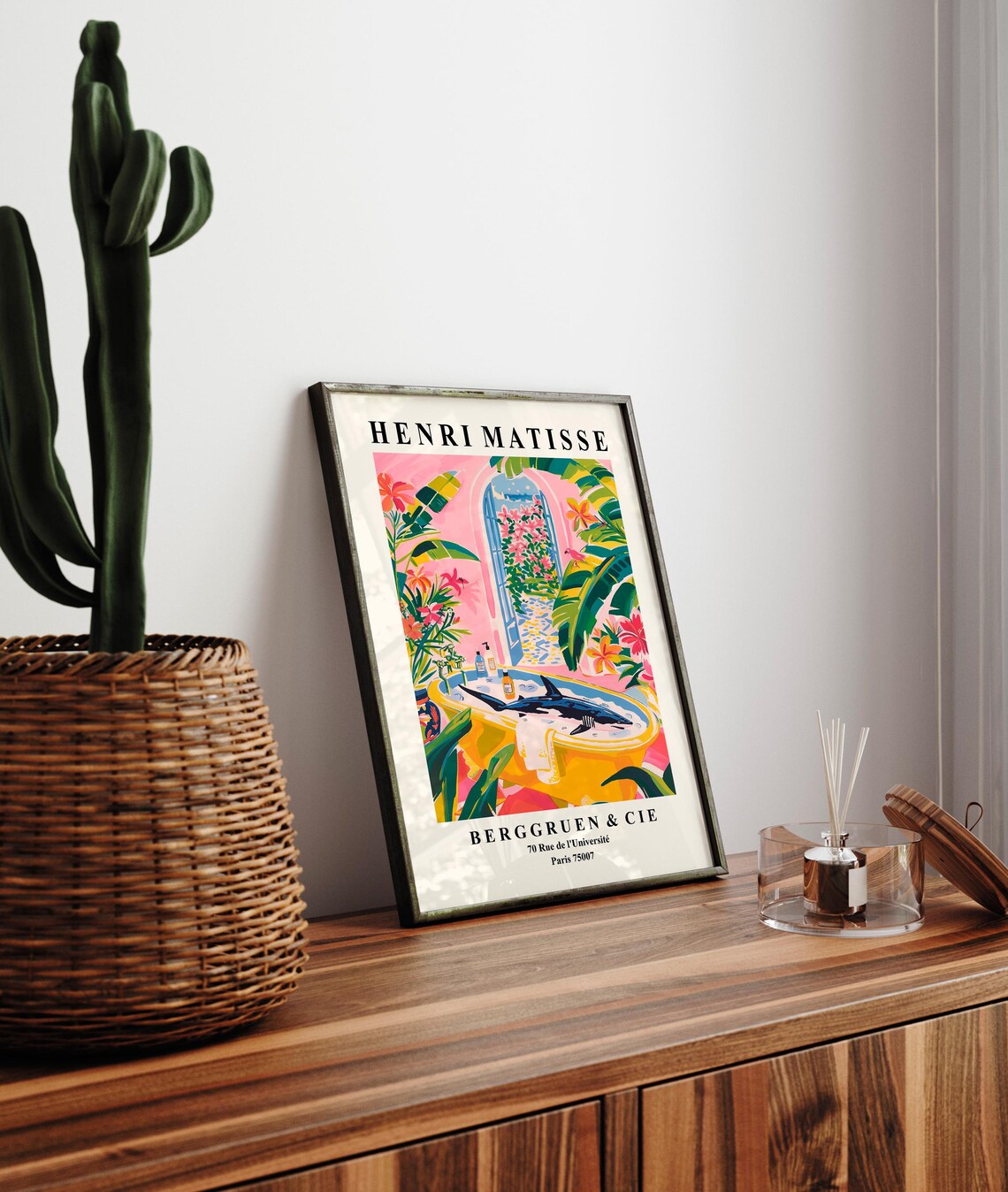 Shark In Bathtub, Matisse-Inspired Bathroom Art Print - Image 4