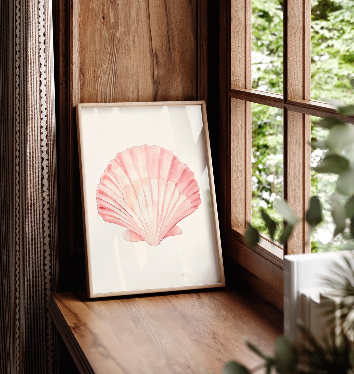 Soft Pink Seashell Poster, Beachy Coastal Decor - Image 5