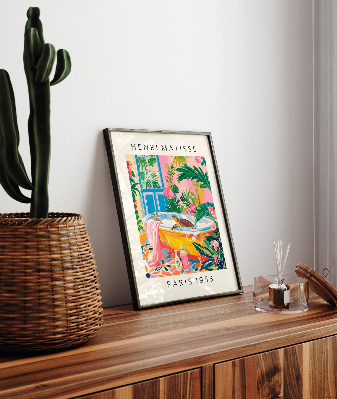 Turtle In Bathtub Funny Poster, Matisse-Inspired - Image 3
