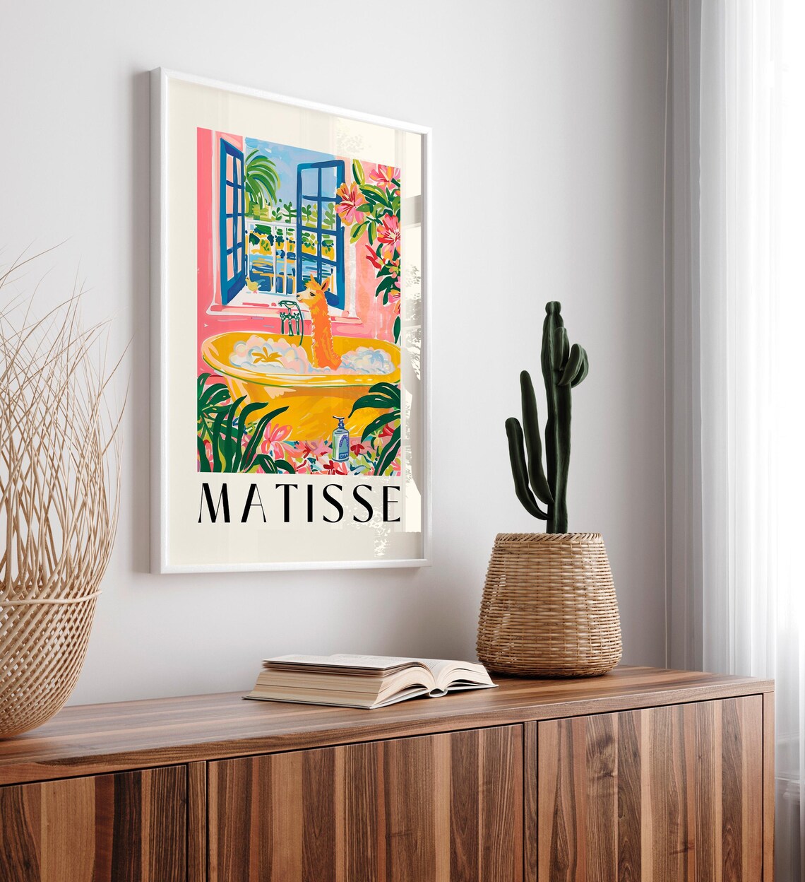 Henri Matisse Style Yellow Llama Bubble Bath Tropical Poster - Image 5