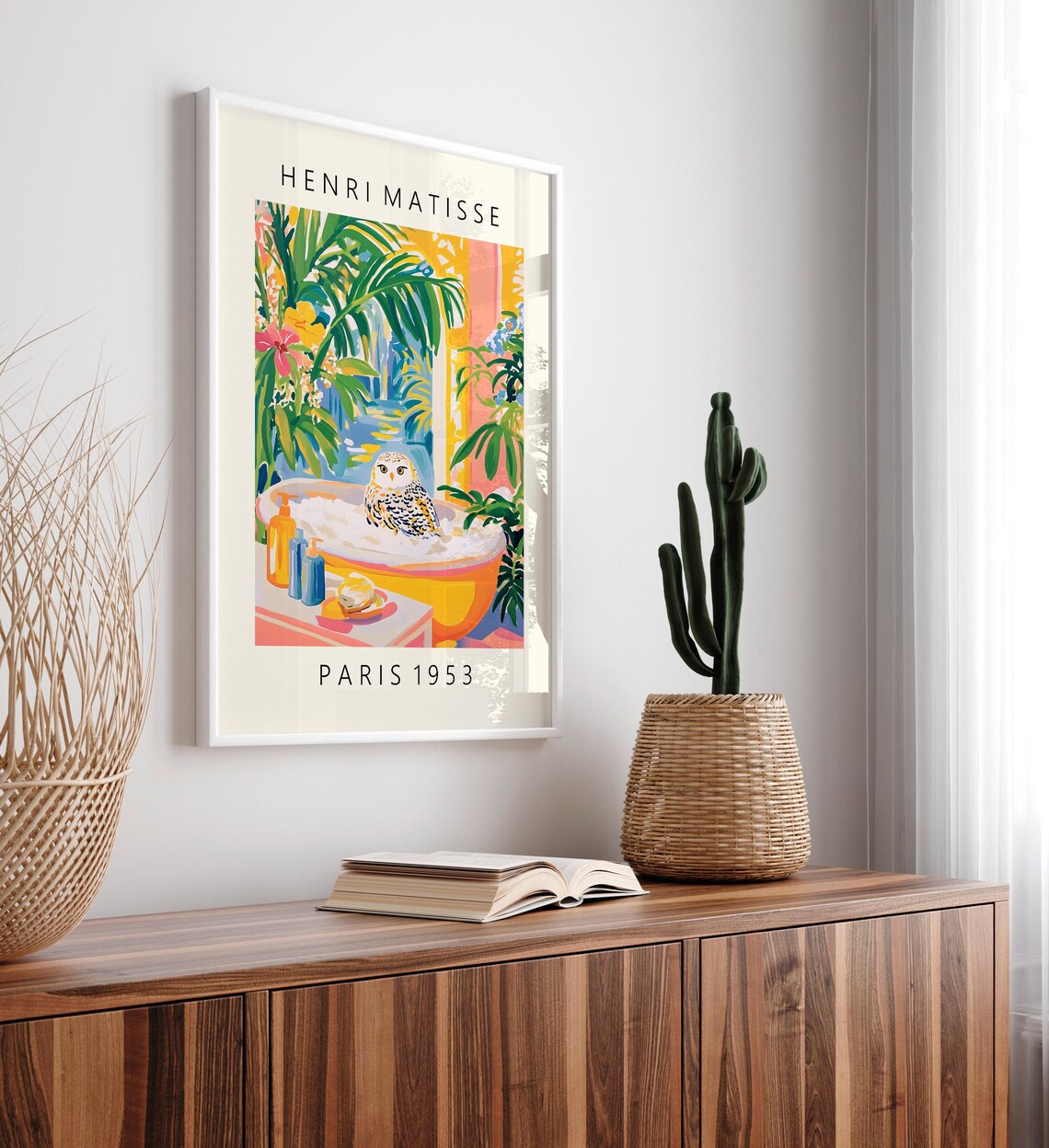 Snowy Owl In Bathtub Poster, Matisse-Inspired - Image 5
