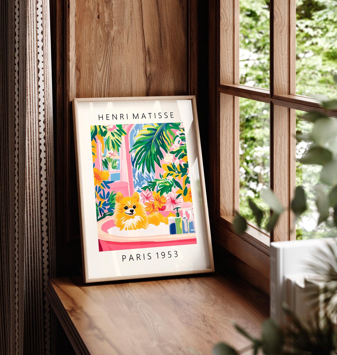 Pomeranian In Bathtub, Matisse-Inspired Poster - Image 5