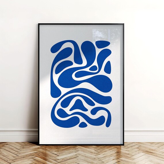 Blue Abstract Organic Shapes Wall Art Pdf