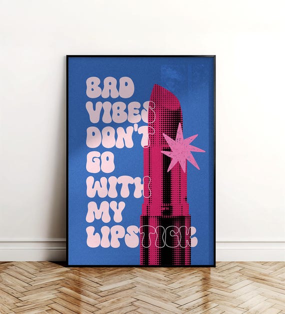 Retro Lipstick Pop Art Print Bold Feminine Decor 1 Pdf
