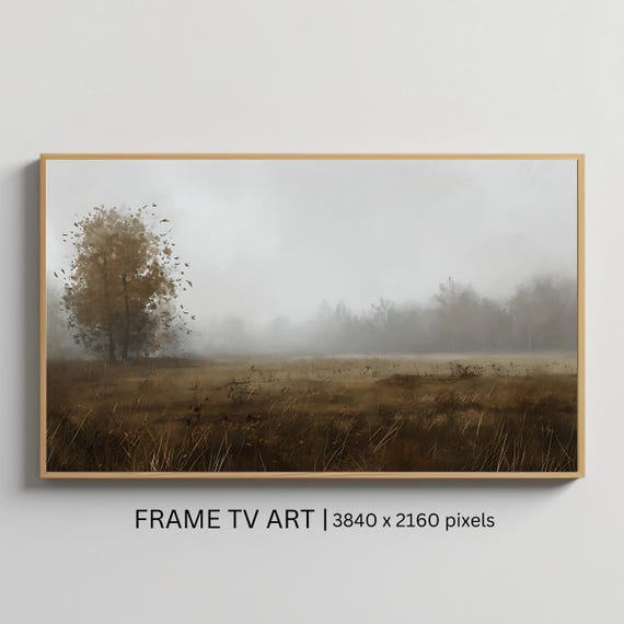 Moody Autumn Field Frame Tv Art Landscape Nature Wall Art For Frame Tv