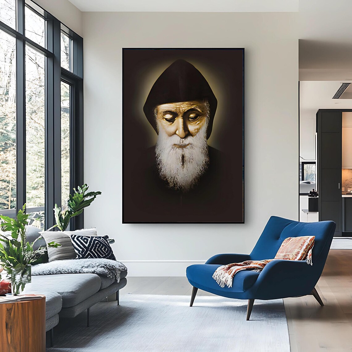 Saint Charbel Portrait Lebanese Catholic Saint Spiritual Religious Wall Decor Print - Image 3