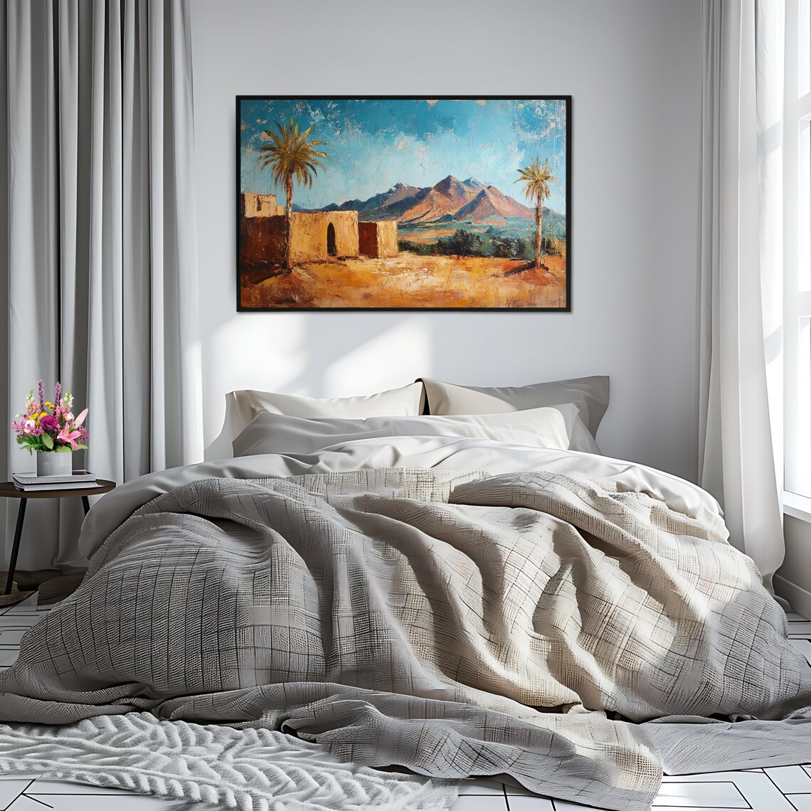 Desert Landscape, Palm Tree Mediterranean Decor - Image 2