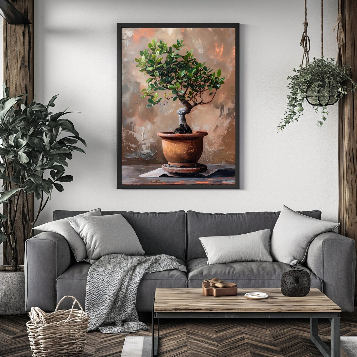 Bonsai Tree Terracotta Pot Zen Botanical Still Life Art Poster - Image 3