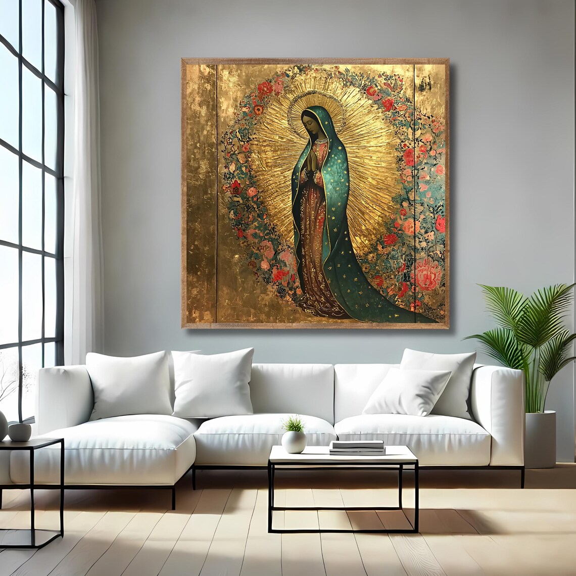 Vintage Guadalupe Virgin Mary Art Print, Religious Decor - Image 4