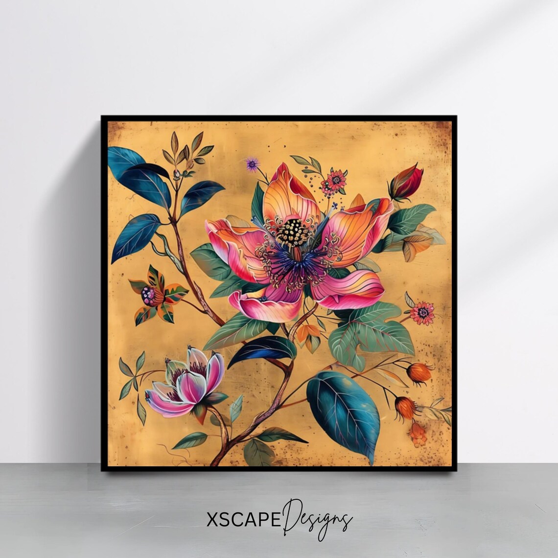 Vintage Floral Art Print, Botanical Wall Decor