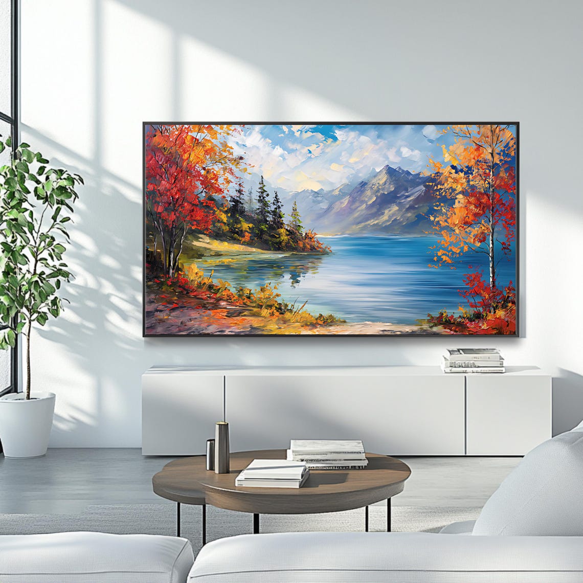 Autumn Mountain Lake Red Fall Foliage Landscape Travel Poster - Image 4