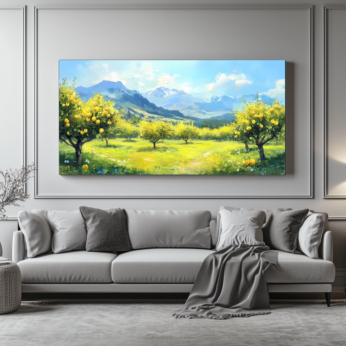 Lemon Orchard Art Print, Panoramic Landscape - Image 4