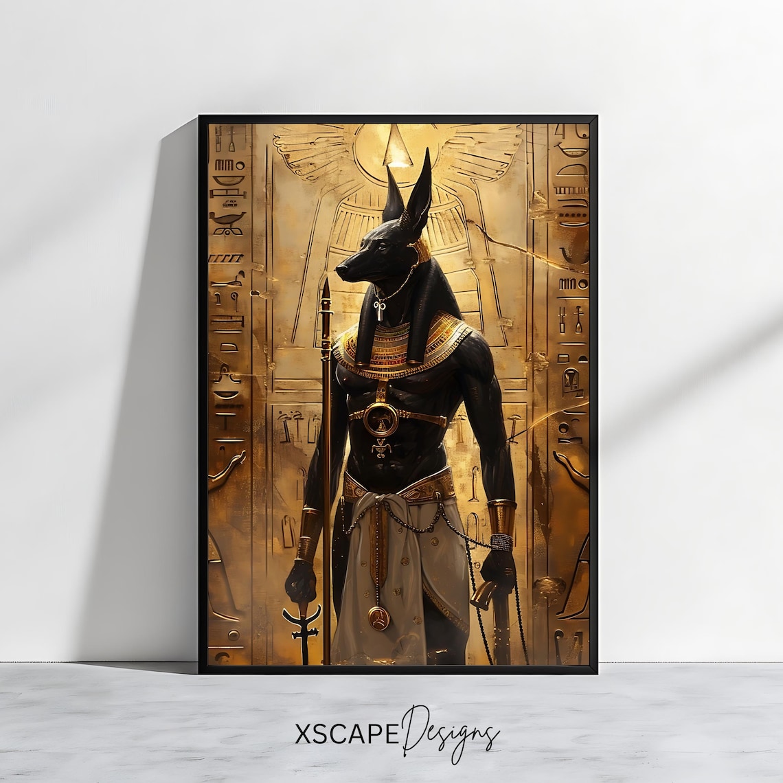 Anubis Egyptian God Art Print, Ancient Egypt Decor