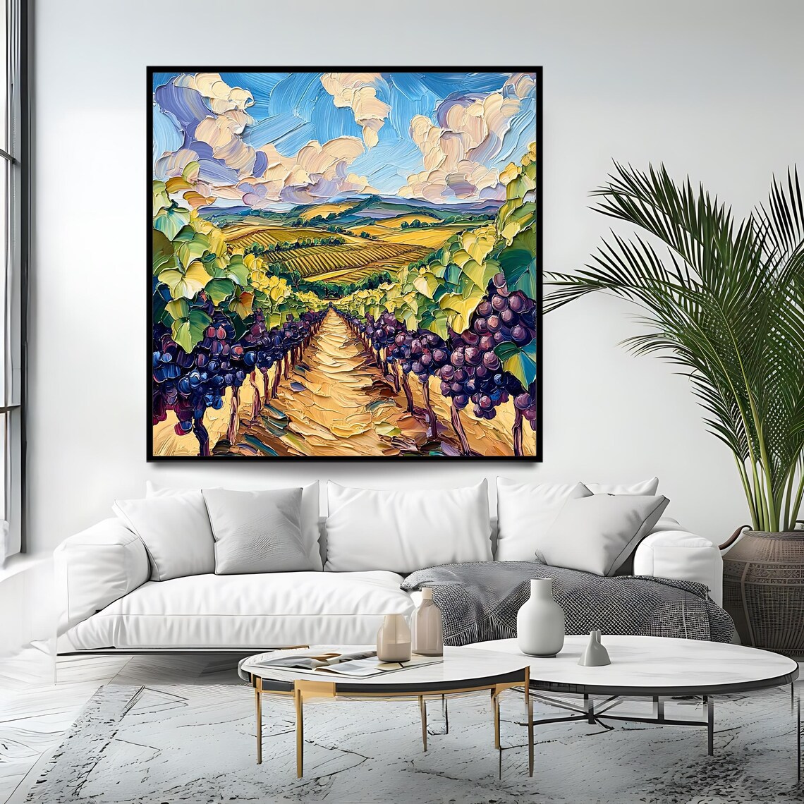 Vineyard Landscape, Scenic Countryside Art Print - Image 4